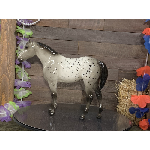 Breyer Custom Horse Traditional Yearling Quarter Horse Glossy Vintage Style Grey Appaloosa