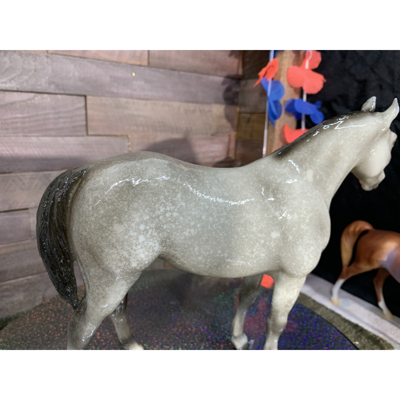 Breyer Custom Horse Traditional Yearling Quarter Horse Glossy Dapple Grey