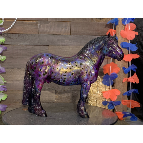 Breyer Custom Horse Traditional Georg Glossy Blue Purple Ink Appy Gold Halo Iridescent Gold