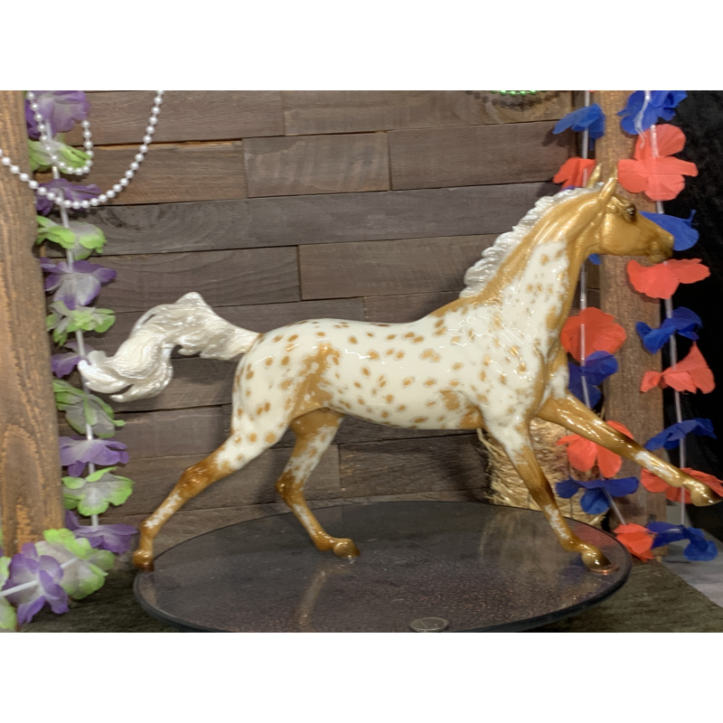 Breyer Custom Horse Traditional Akhal-Teke Glossy Golden Palomino Loud Appy