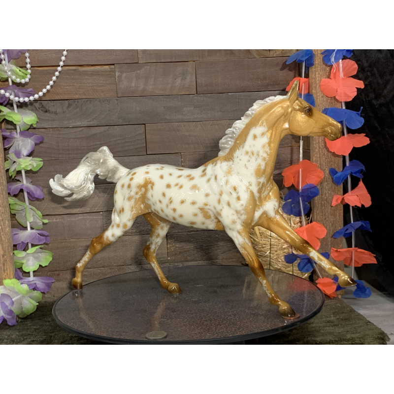 Breyer Custom Horse Traditional Akhal-Teke Glossy Golden Palomino Loud Appy