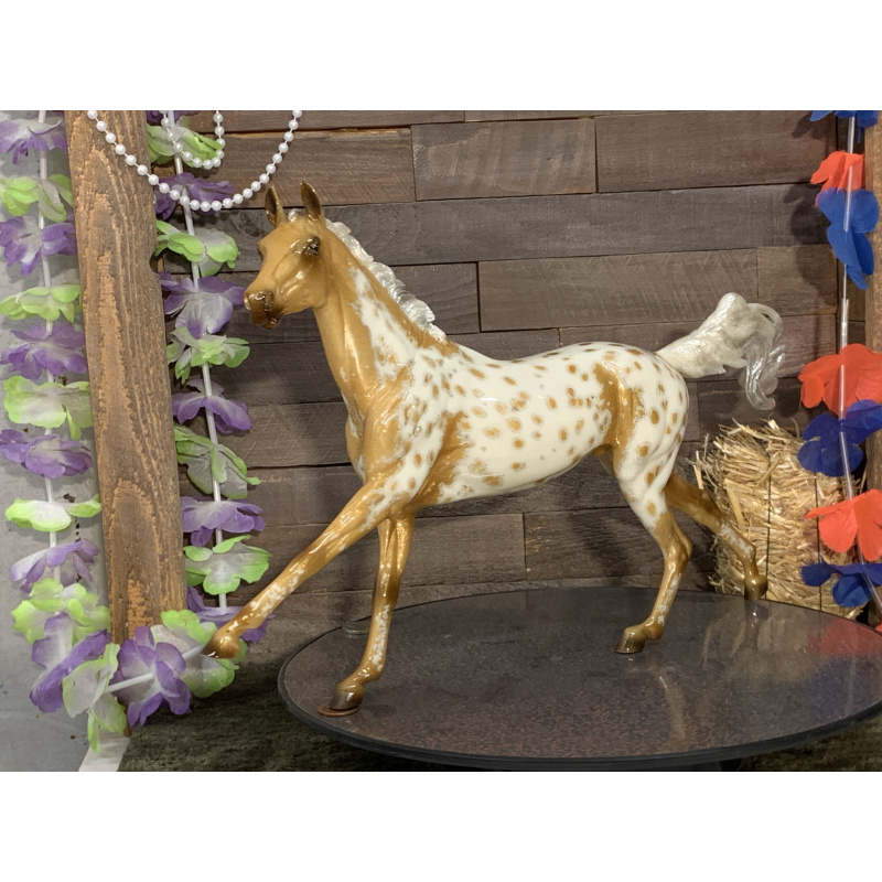 Breyer Custom Horse Traditional Akhal-Teke Glossy Golden Palomino Loud Appy
