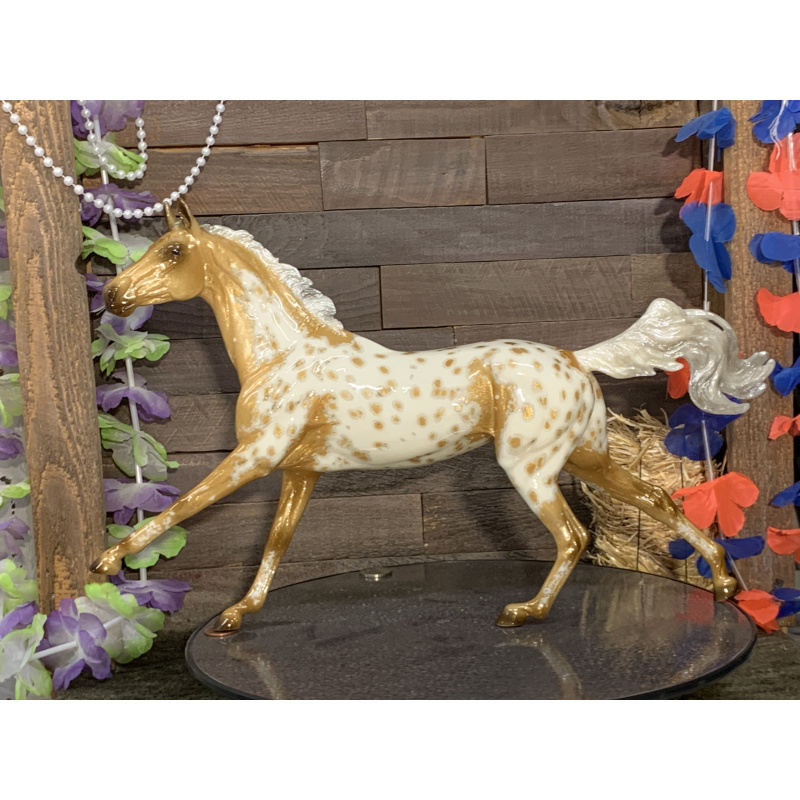 Breyer Custom Horse Traditional Akhal-Teke Glossy Golden Palomino Loud Appy