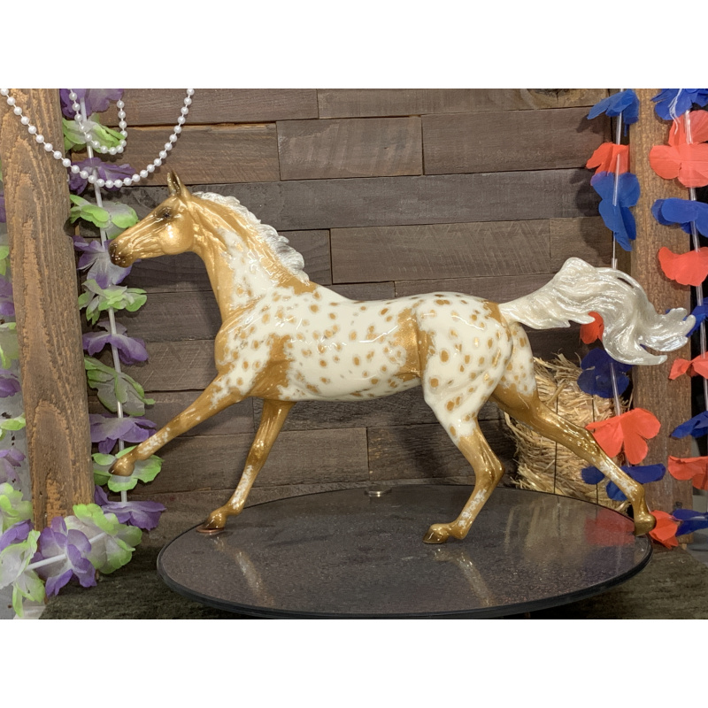 Breyer Custom Horse Traditional Akhal-Teke Glossy Golden Palomino Loud Appy
