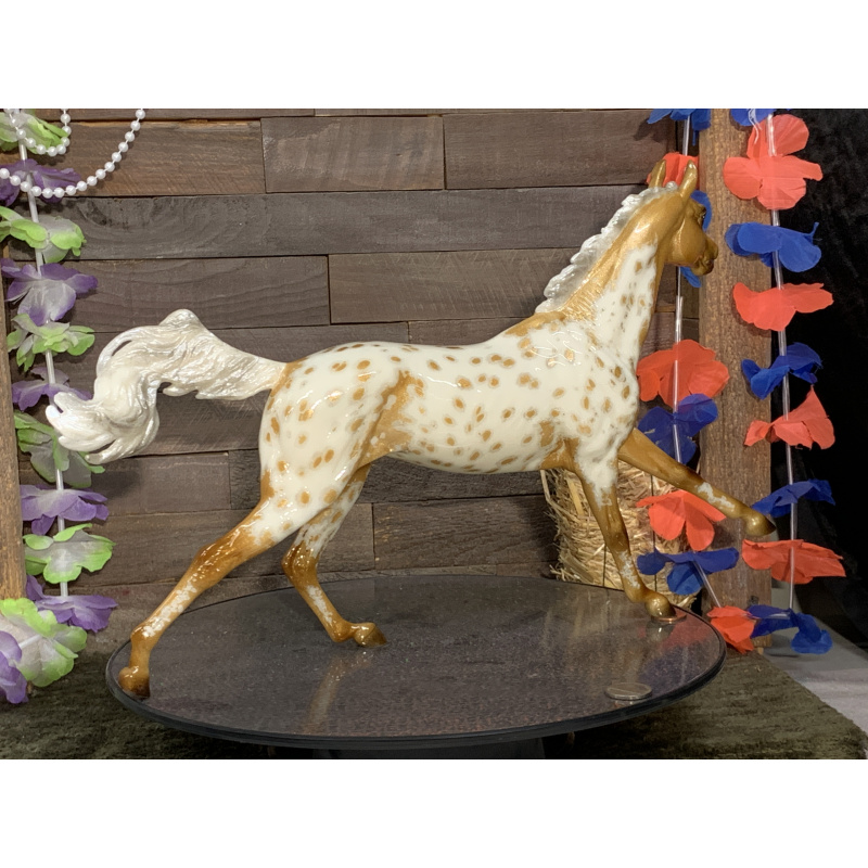 Breyer Custom Horse Traditional Akhal-Teke Glossy Golden Palomino Loud Appy