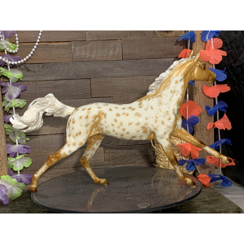 Breyer Custom Horse Traditional Akhal-Teke Glossy Golden Palomino Loud Appy