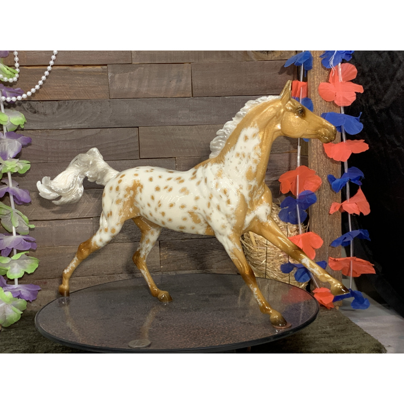 Breyer Custom Horse Traditional Akhal-Teke Glossy Golden Palomino Loud Appy