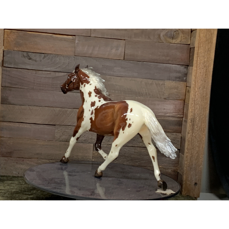 Breyer OF Horse Pacer Silver Bay Pinto With Blue Ribbon Sticker Rockford
