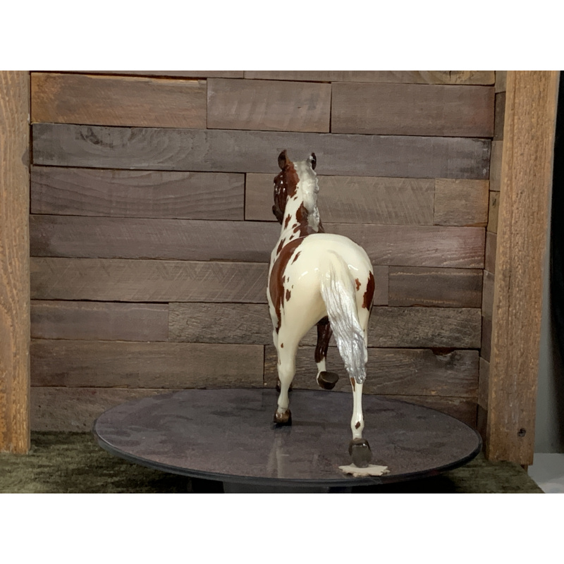 Breyer OF Horse Pacer Silver Bay Pinto With Blue Ribbon Sticker Rockford