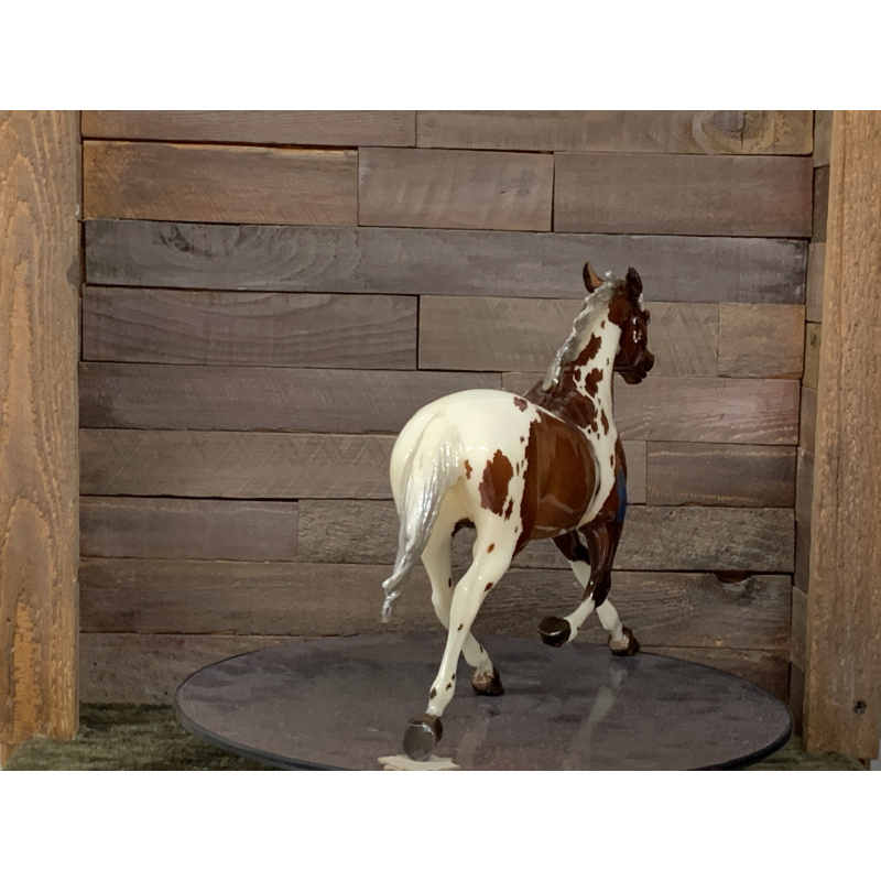 Breyer OF Horse Pacer Silver Bay Pinto With Blue Ribbon Sticker Rockford