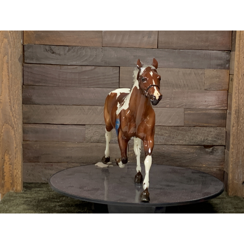Breyer OF Horse Pacer Silver Bay Pinto With Blue Ribbon Sticker Rockford