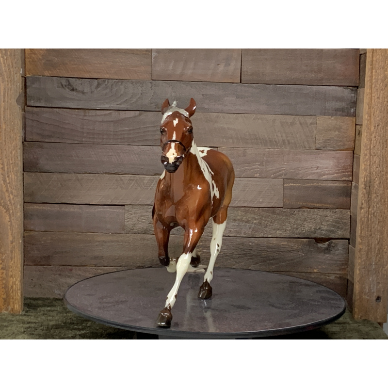 Breyer OF Horse Pacer Silver Bay Pinto With Blue Ribbon Sticker Rockford