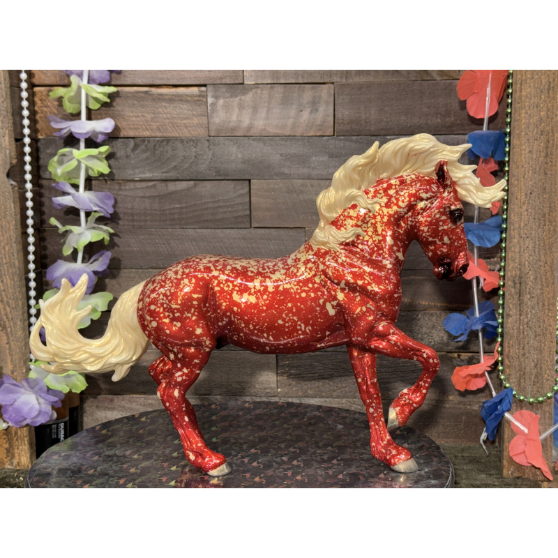 Breyer Custom Horse Traditional Fireheart Gold & Red Holographic