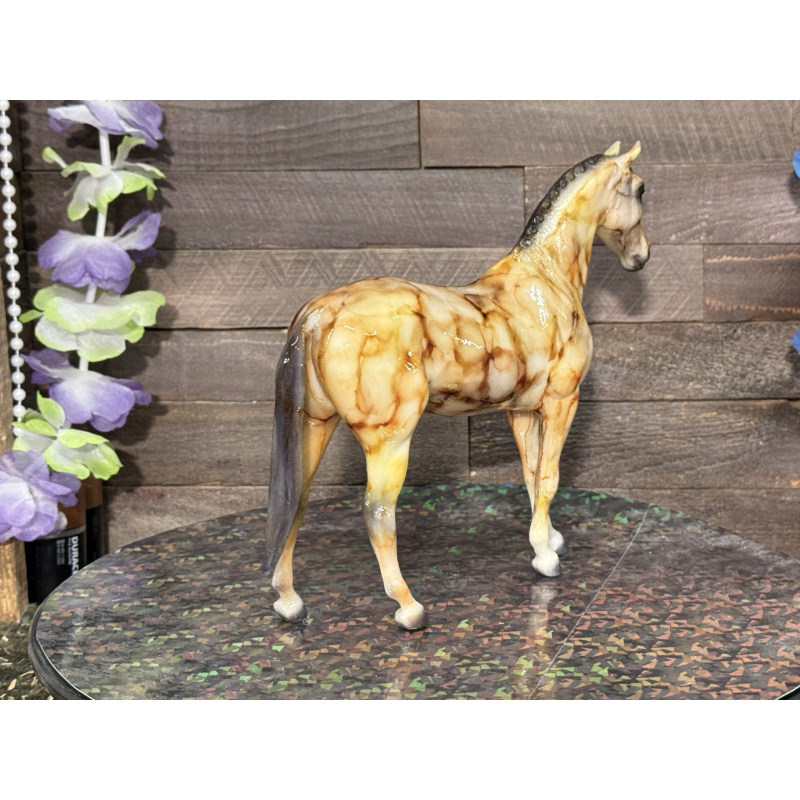 Breyer Custom Horse Classic Jet Run Horse Marbled Browns Tans Yellows