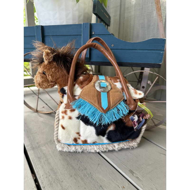 8" Sassy Pet Saks by Douglas Cowgirl Western Purse and Horse Pony Plush
