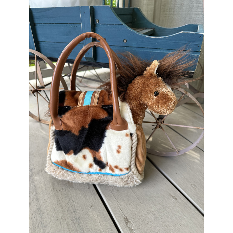 8" Sassy Pet Saks by Douglas Cowgirl Western Purse and Horse Pony Plush