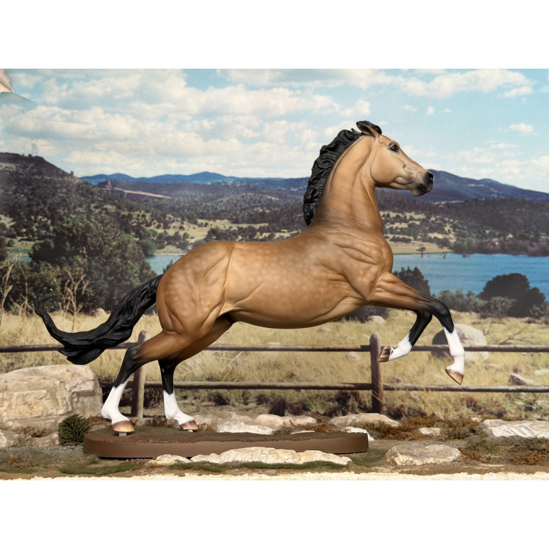 CM BREYER BABYFLO TO A GOLDEN DAPPLED BUCKSKIN