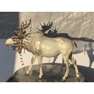 Breyer Custom Animal Traditional Holographic Moose Christmas In July With Christmas Lights On His Antlers