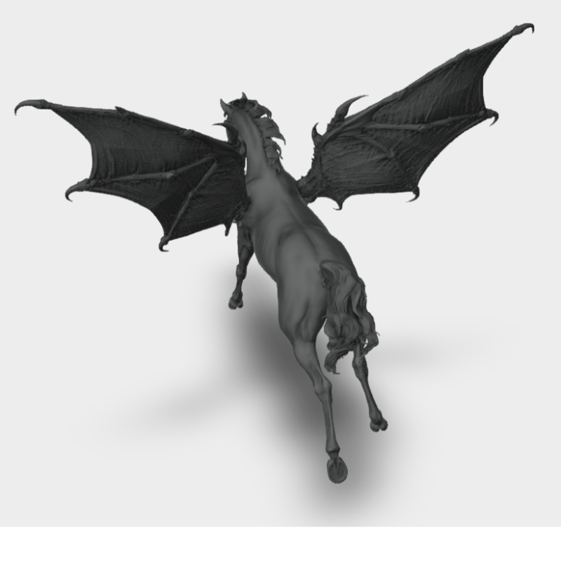 LTD Edition Halloween horse - Nosferatu - white resin. Curio Scale