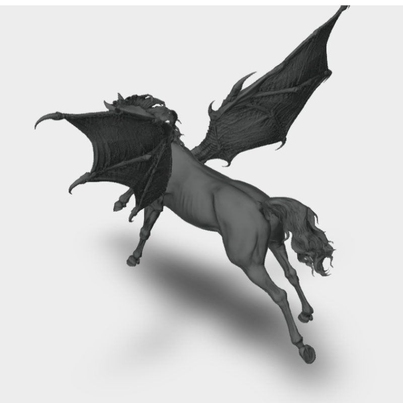 LTD Edition Halloween horse - Nosferatu - white resin. Curio Scale