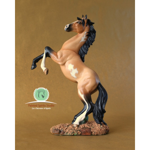 Pathfinder - CM resin Asian sculpture style to buckskin pinto.