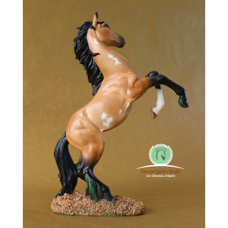 Pathfinder - CM resin Asian sculpture style to buckskin pinto.