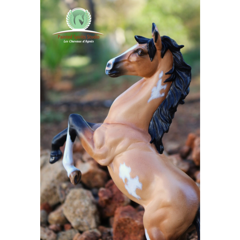 Pathfinder - CM resin Asian sculpture style to buckskin pinto.