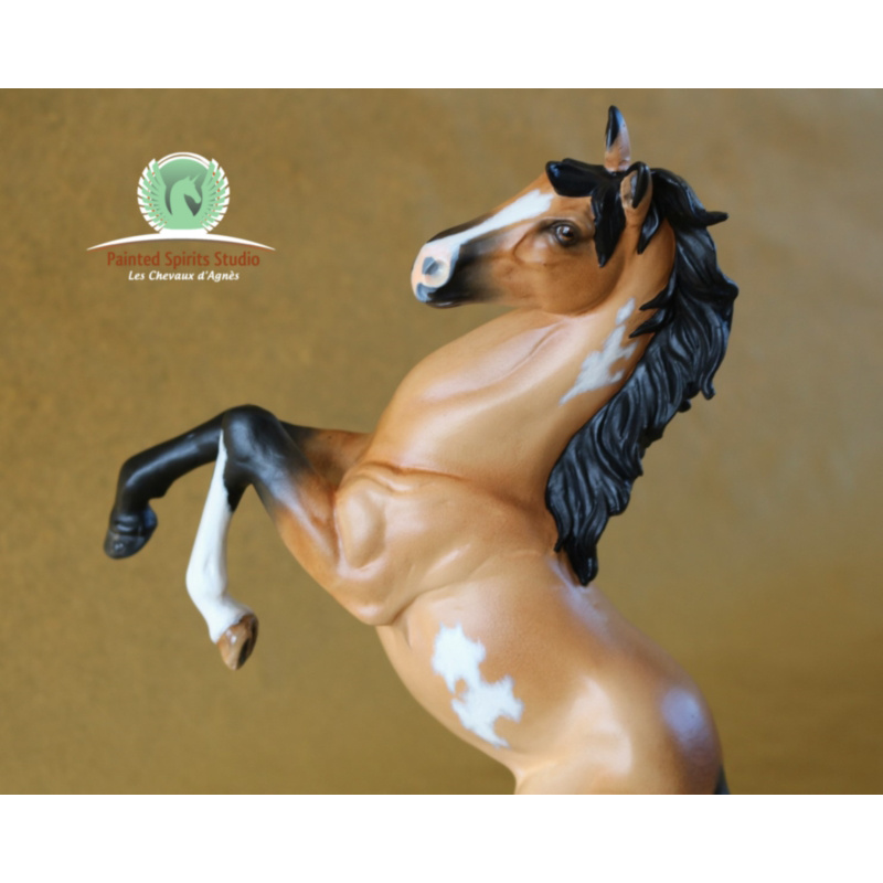 Pathfinder - CM resin Asian sculpture style to buckskin pinto.