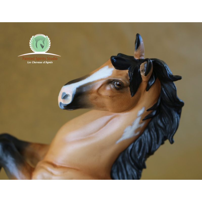 Pathfinder - CM resin Asian sculpture style to buckskin pinto.