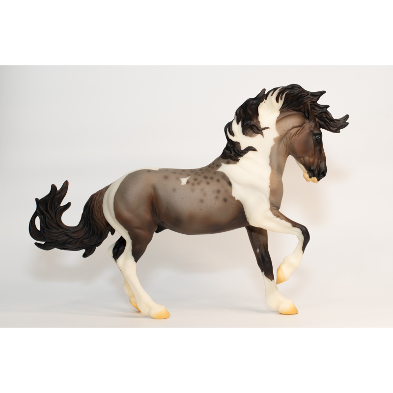 Faux OF Fireheart to a Bay Roan Paint with Reverse Dapples