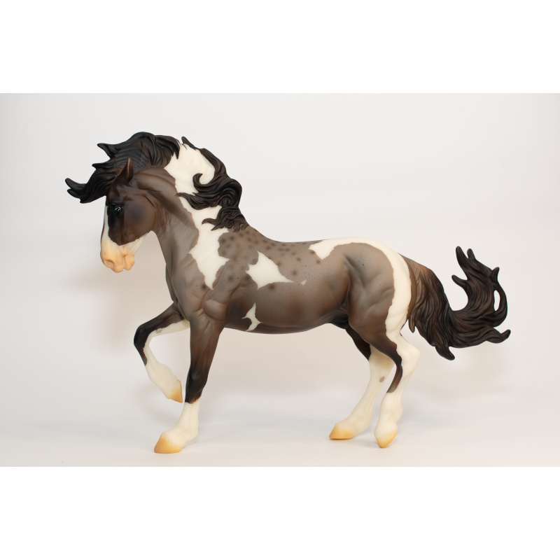 Faux OF Fireheart to a Bay Roan Paint with Reverse Dapples