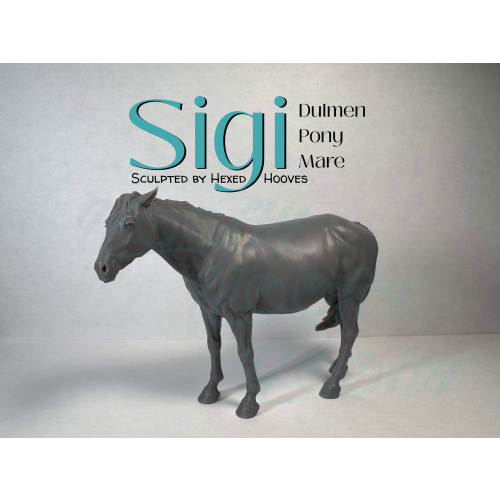 Sigi The Dulmen Pony Mare ~ 3D Solid Print Resin Model Horse Designed by Hexed Hooves