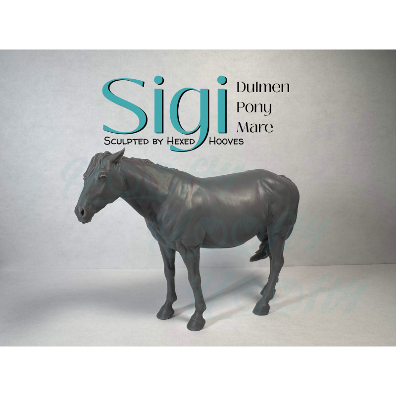 Sigi The Dulmen Pony Mare ~ 3D Solid Print Resin Model Horse Designed by Hexed Hooves