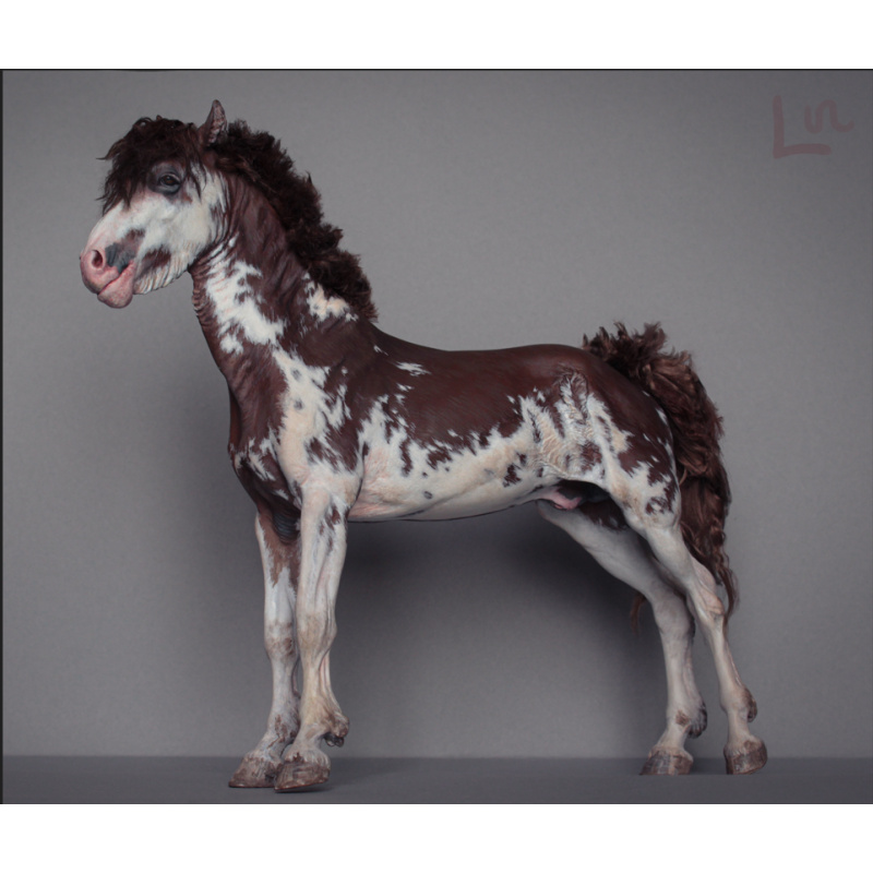 Bleikur artist resin with mohair dark red sabino