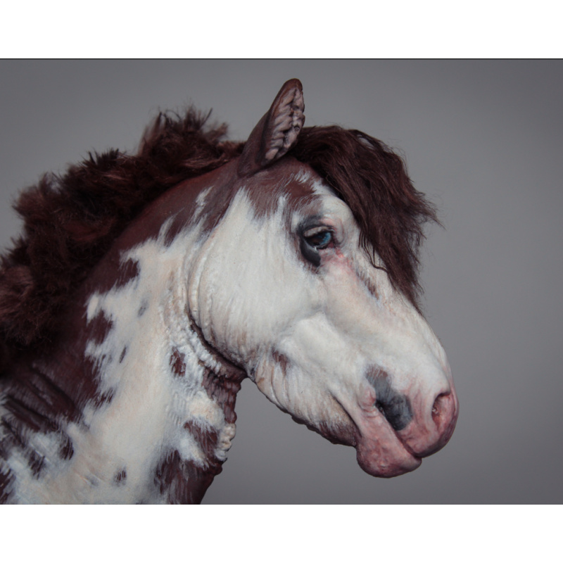 Bleikur artist resin with mohair dark red sabino